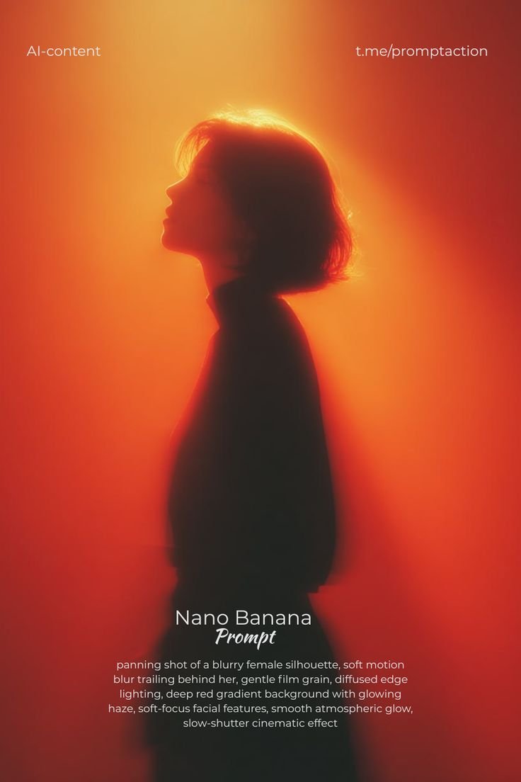 panning shot of a blurry female silhouette, soft motion b...