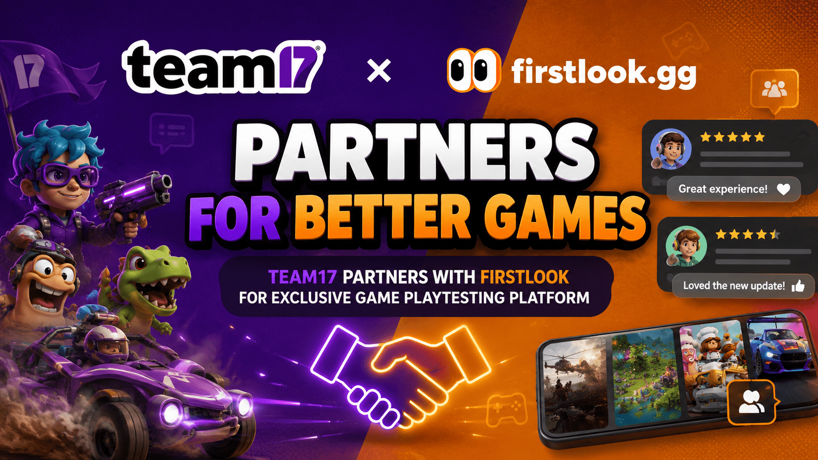 Team17携手FirstLook打造独家游戏测试平台
